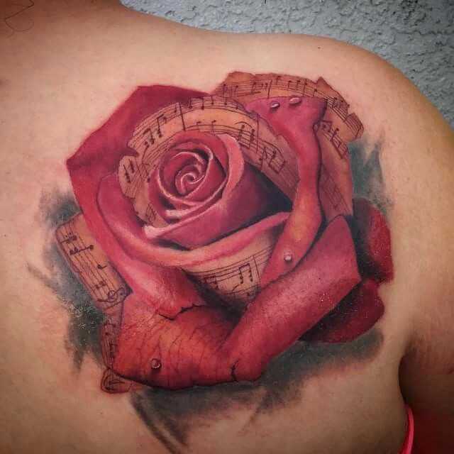 large size rose tattoos