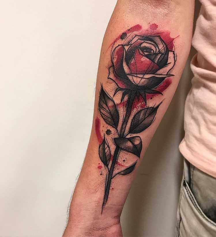 splash rose tattoo ideas