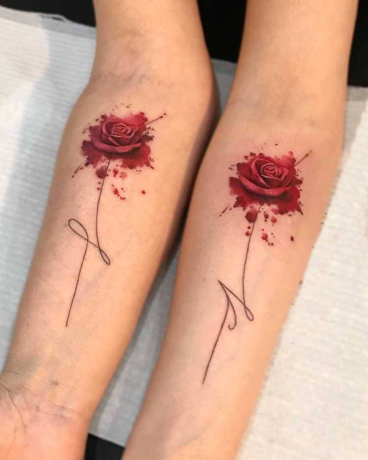 rose tattoos for couples