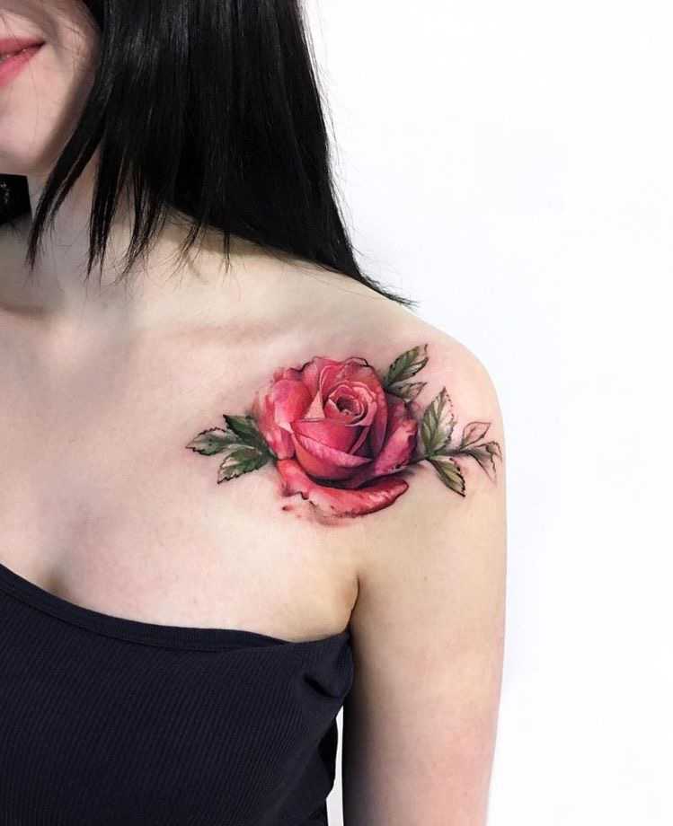 Rose tattoo designs for upper chest