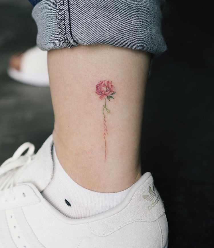 rose tattoos for ankle