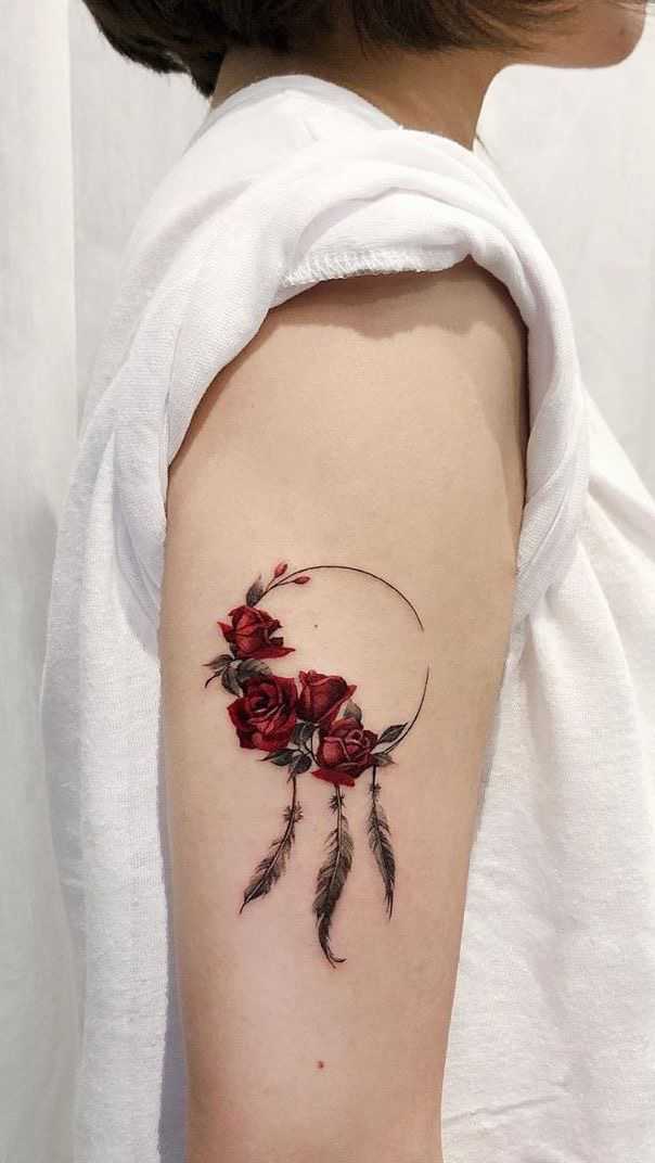 beautiful rose tattoos for girls on arm