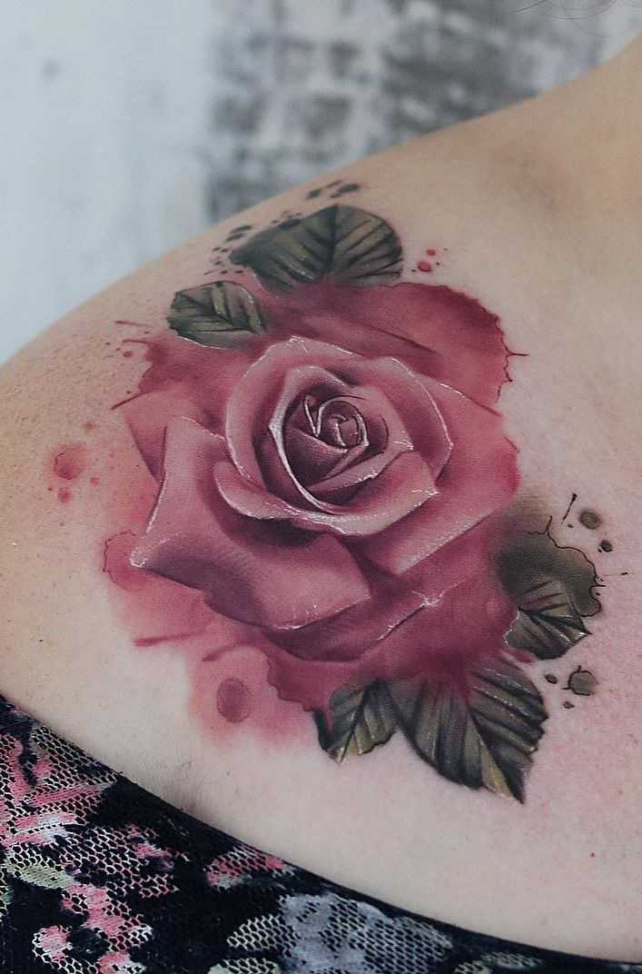 amazing rose tattoo design for girls