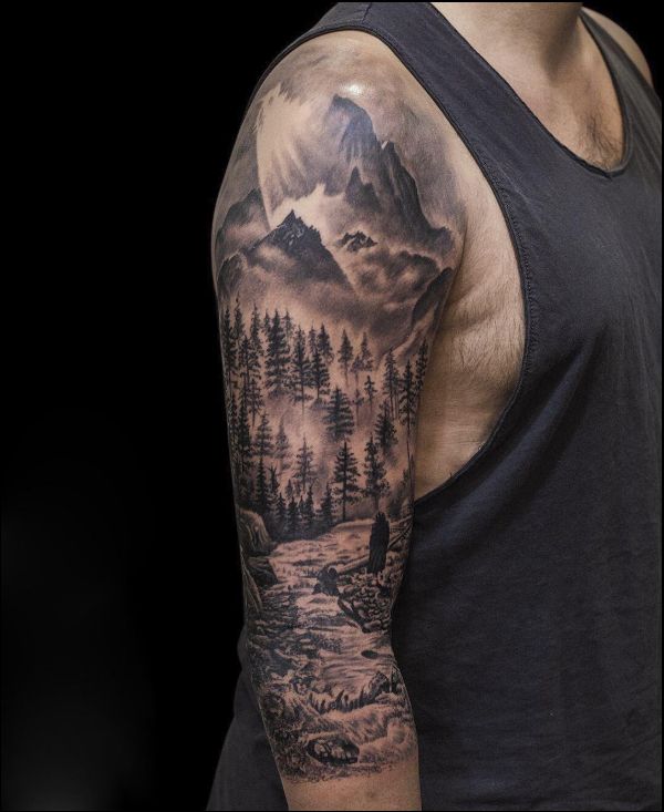 mens shoulder arm tattoos