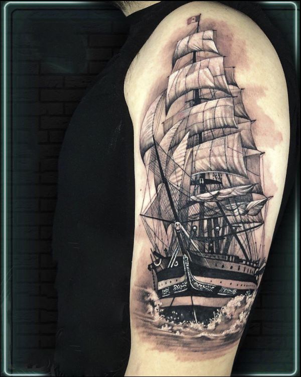 ship tattoos for arm