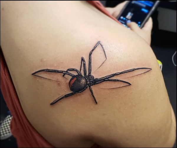 black widow 3d tattoo for girls