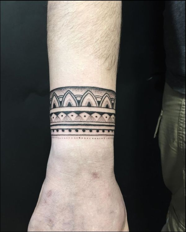 Wrist armband tattoos for girls