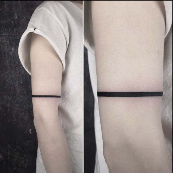 Simple line armband tattoos for men 