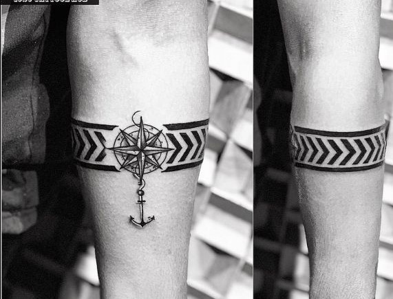 compass armband tattoos