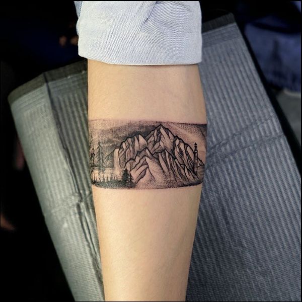 mountain armband tattoos