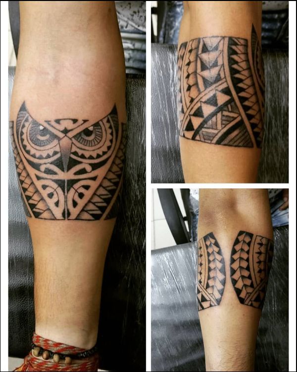 Polynesian armband tattoos 