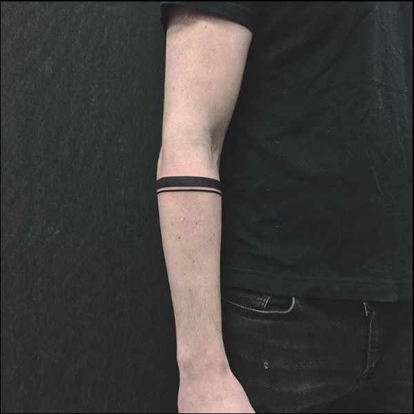 Simple line armband tattoos