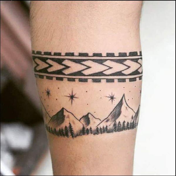 mountain armband tattoos