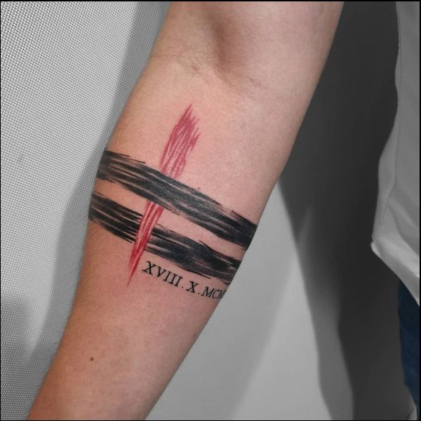 armband tattoos with names in them