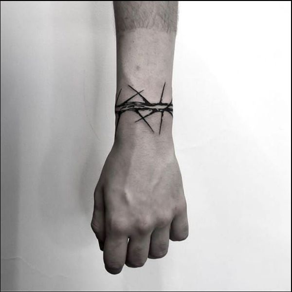 barb wire armband tattoos