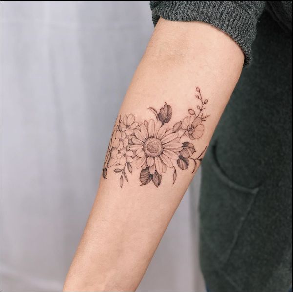 flower armband tattoos