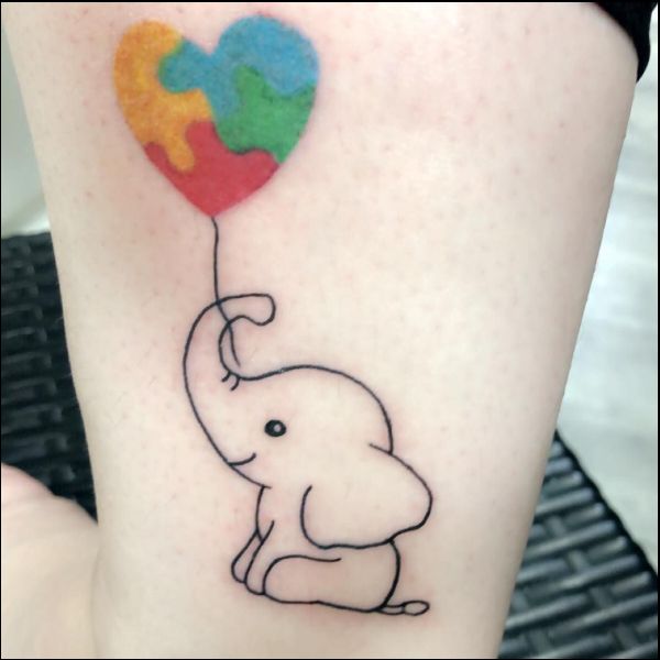 autism awareness elephant tattoo