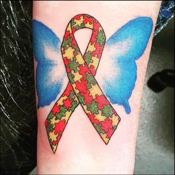 autism ribbon tattoo designs