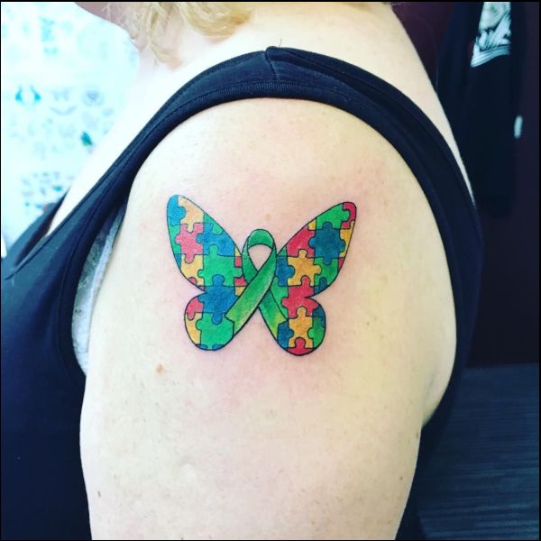autism awareness butterfly tattoos