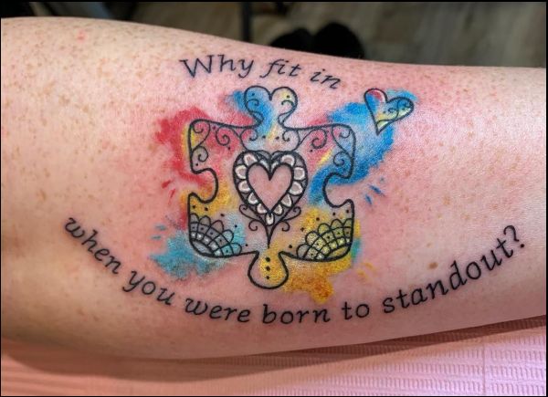 autism awareness watercolor tattoo