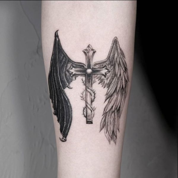 cathlic cross tattoos