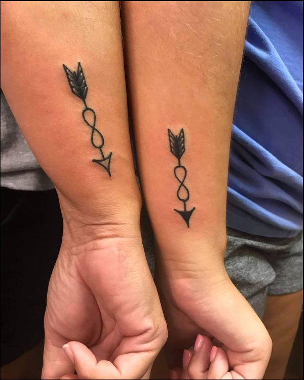 couple matching wrist tattoos
