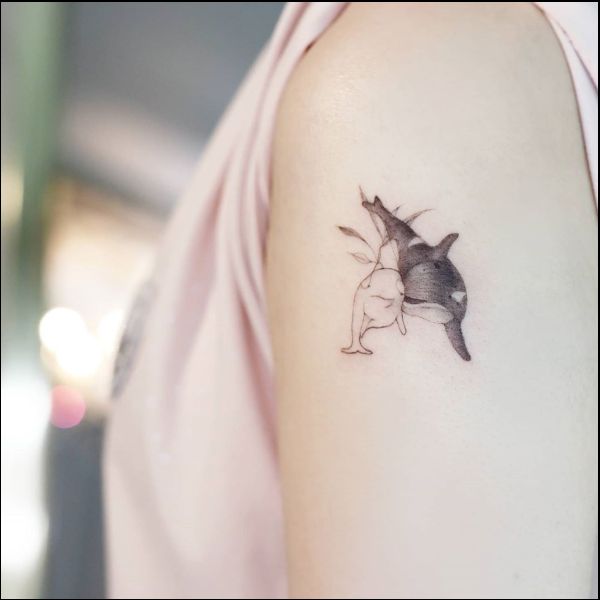 dolphin tattoos in black