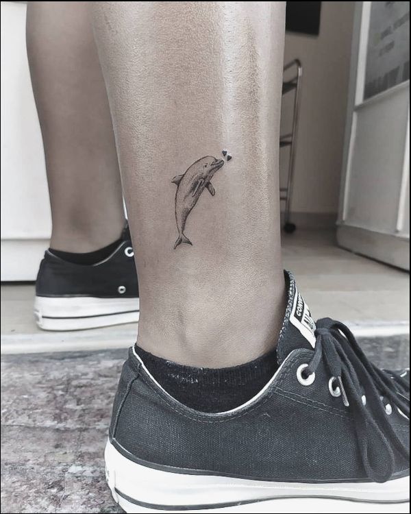 dolphin tattoos on ankle