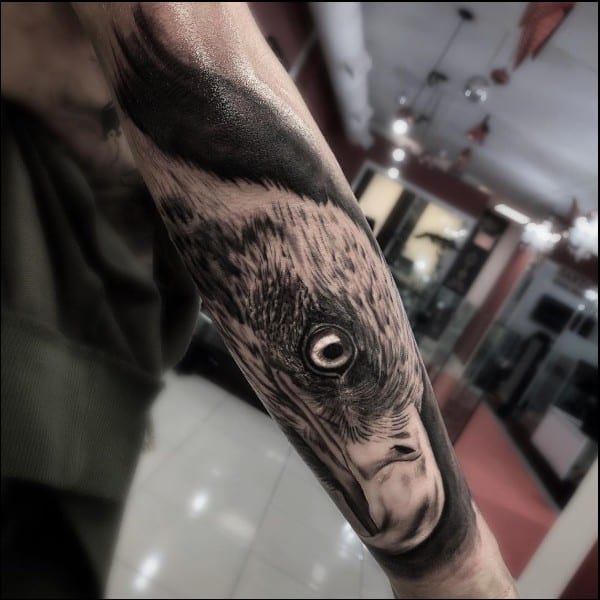 Eagle head tattoos on arm