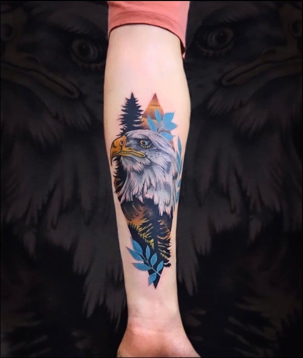 colorful eagle tattoos