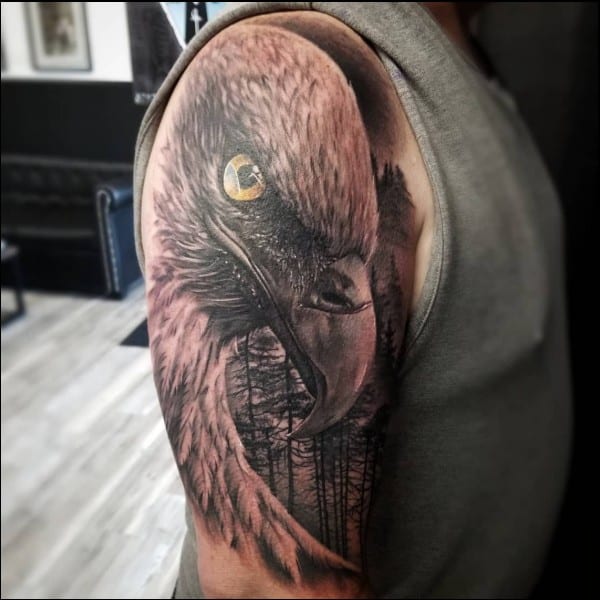eagle upper arm tattoos