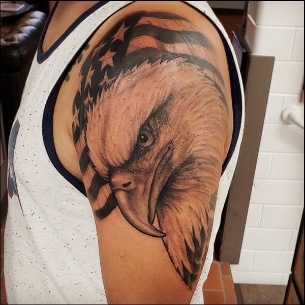 eagle with flag tattoos