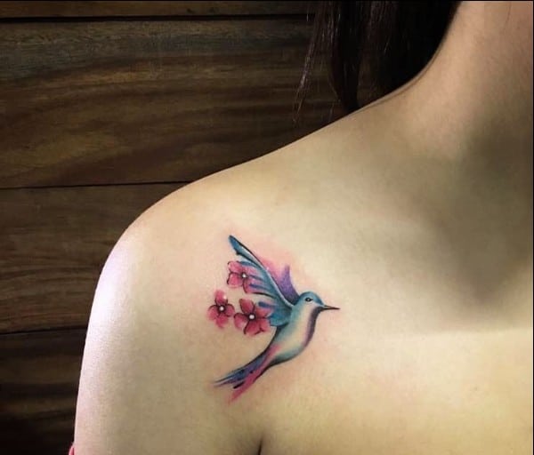 watercolor bird tattoo