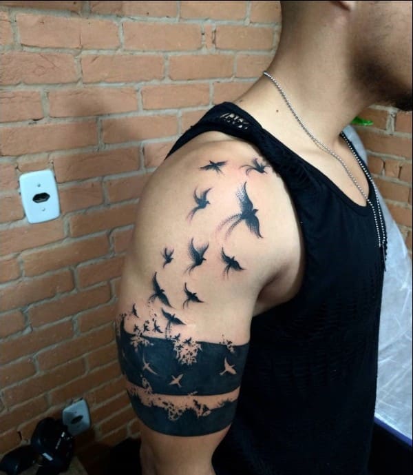 minimalist bird tattoo for men