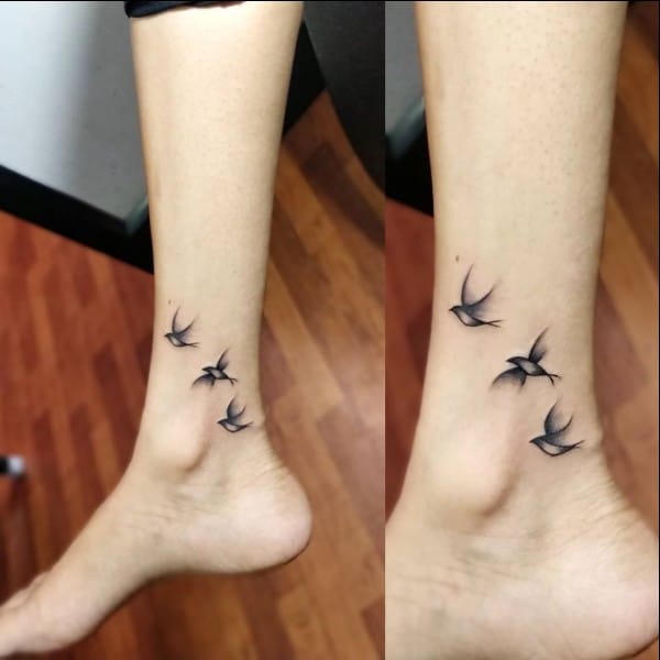 bird ankle tattoo