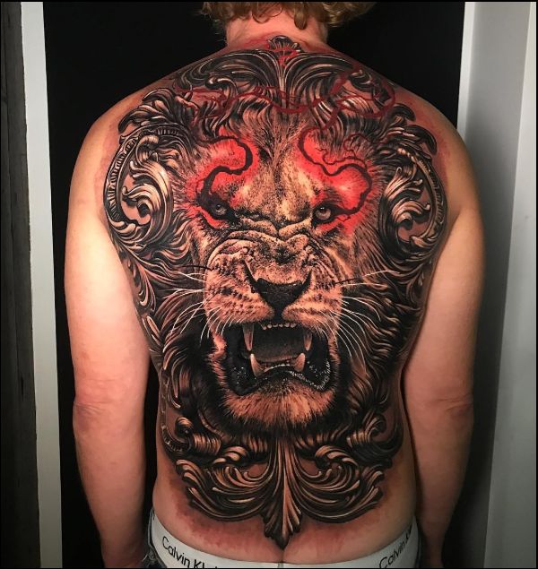 lion back tattoos
