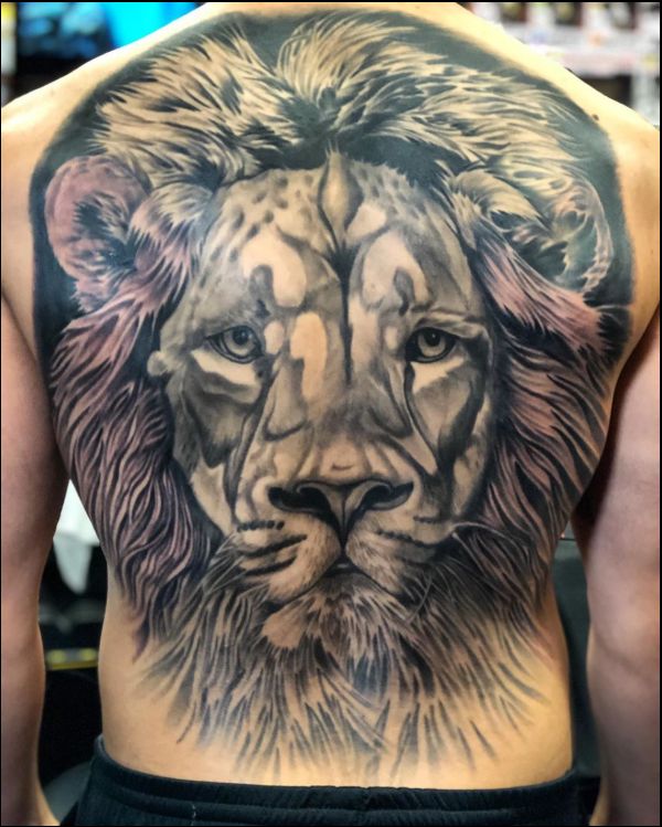lion back tattoos