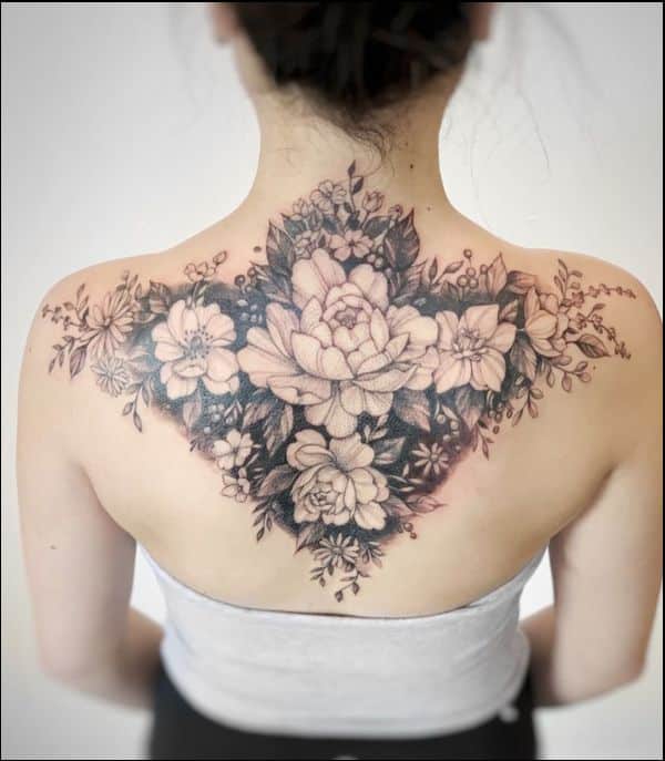 womens back tattoos vines
