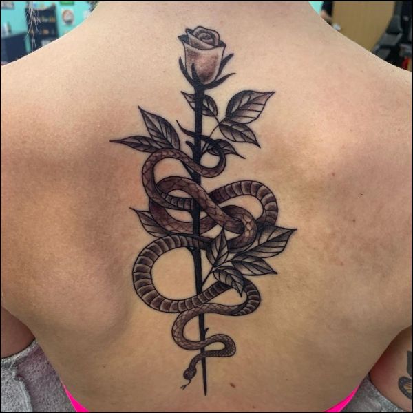 tattoos back vertical spine