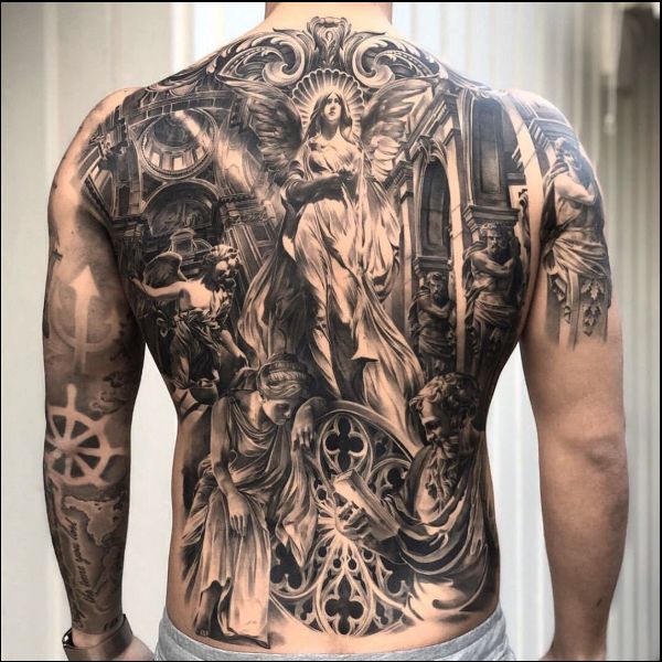 mens back tattoos