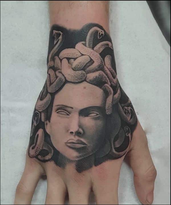 medusa hand tattoos