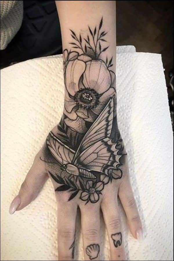 hand tattoos butterfly