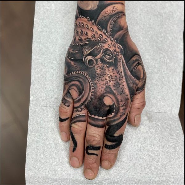 octopus hand tattoos