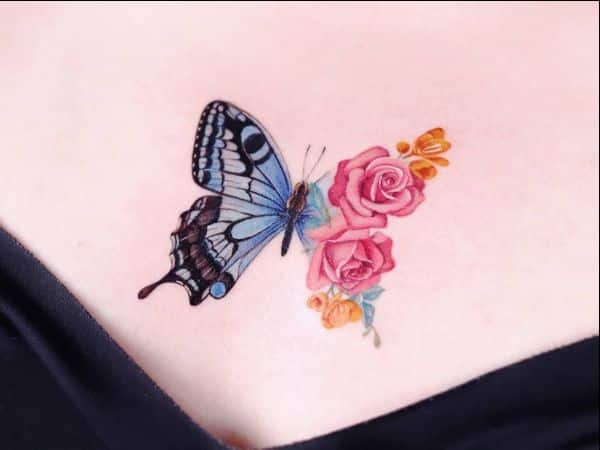 butterfly tattoo chest