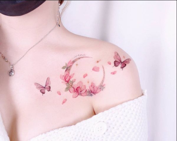 butterfly tattoos on shoulder