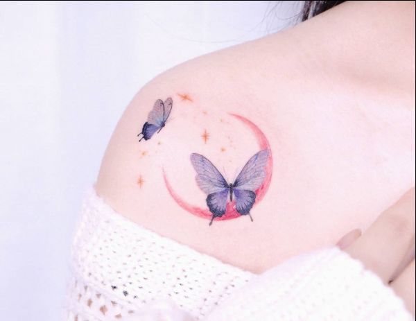 butterfly tattoos on shoulder