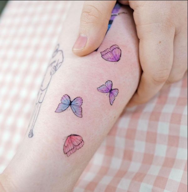 butterfly tattoo purple