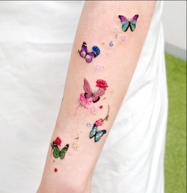 many small butterfly tattoos