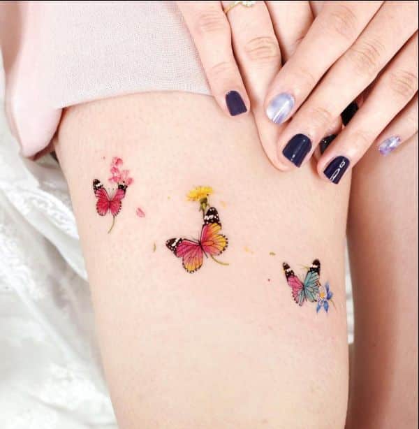 butterfly tattoos thigh