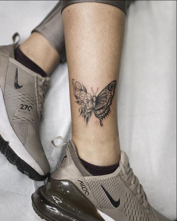 butterfly tattoo for leg